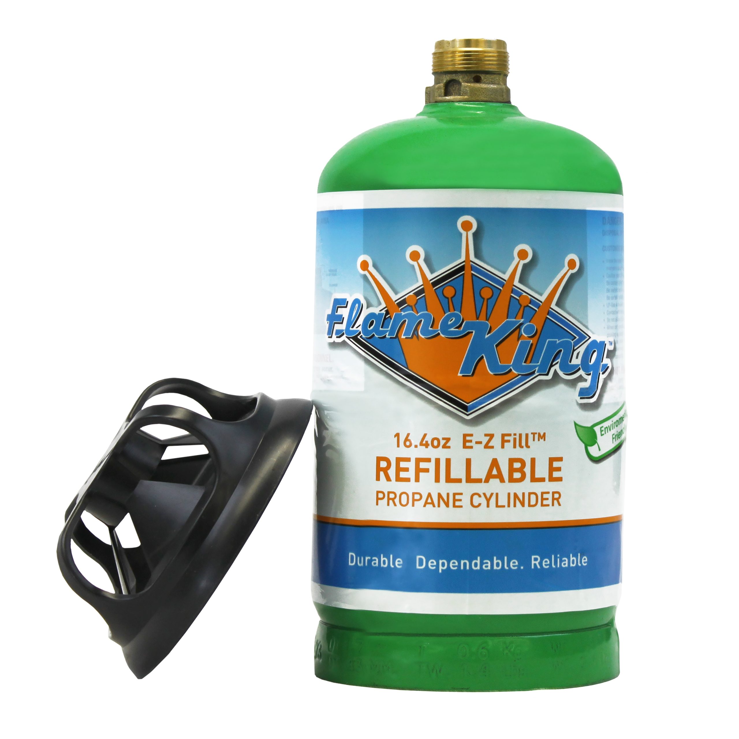 Flame King Eco Friendly Refillable Empty 1LB Propane Tank LP Cylinder - DOT Compliant - 16.4 oz