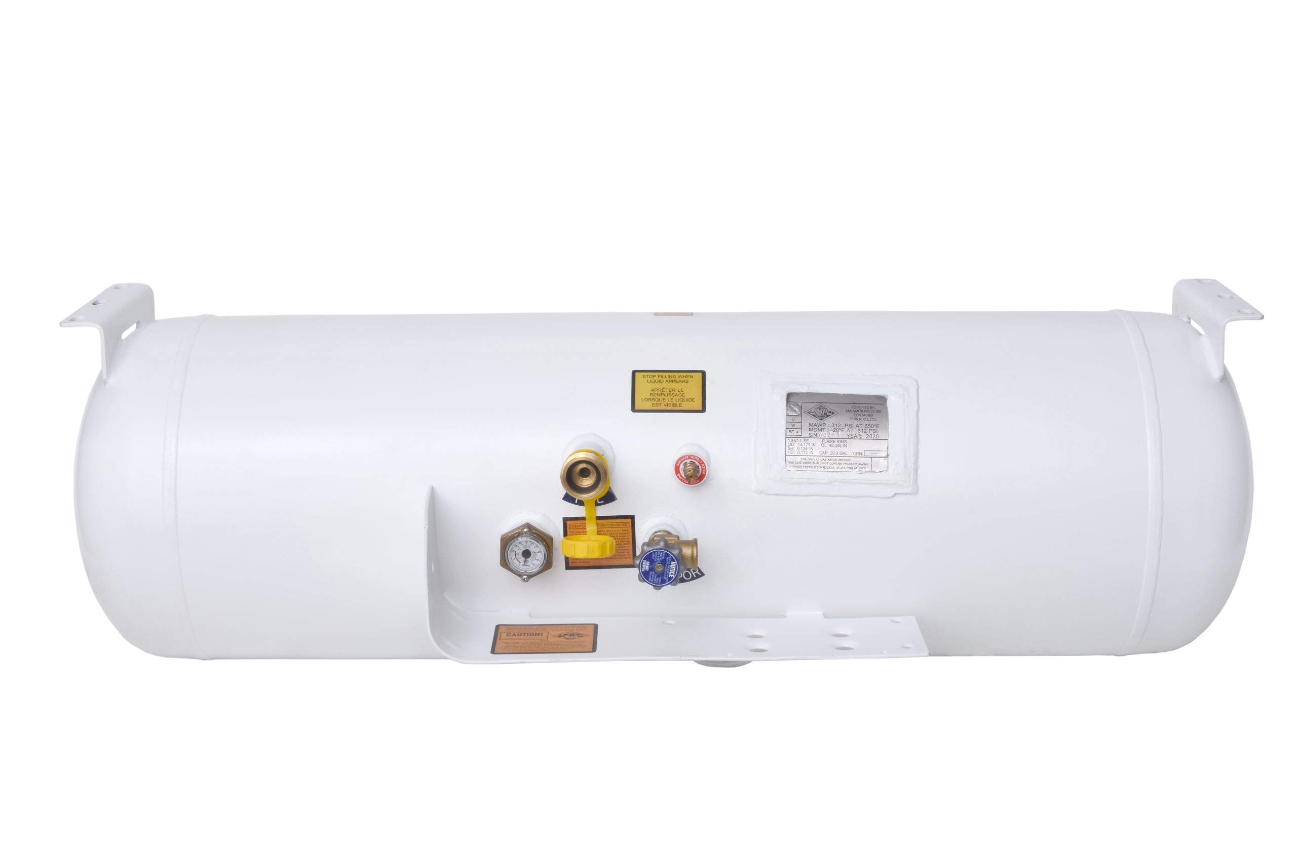 Flame King 29.3 Gallon RV, Van Or Trailer Horizontal ASME RV Propane Tank Cylinder, 14.9" x 48"
