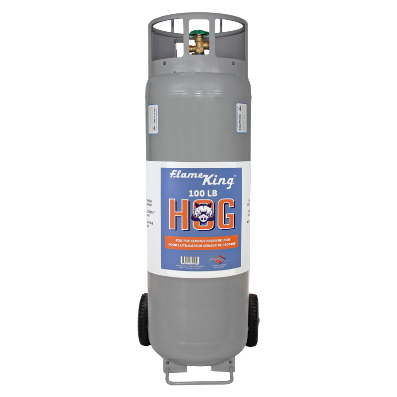 Flame King 100LB Empty Horizontal & Vertical Propane Tank LP Cylinder with Dolly Cart Wheels