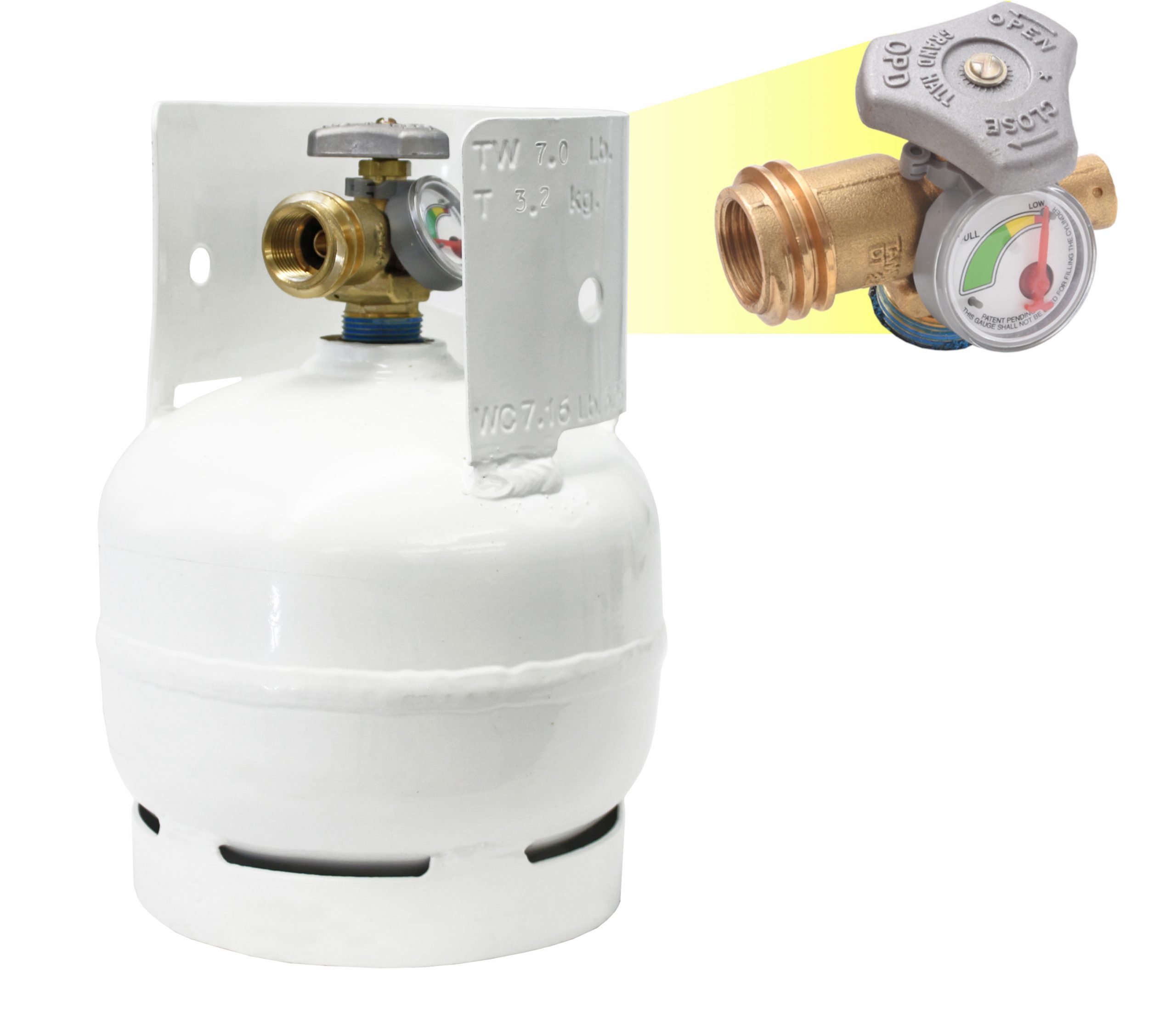 Flame King 3LB Empty Steel Propane Tank LP Cylinder with Gauge and OPD Valves for Camping and BBQs